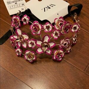 Zara Pink and Gold Floral Hair Accessory
